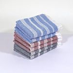 IndiHaus - Premium Cotton Hand Towel Set Of 6 (60Cm X 40Cm) | Soft, Absorbent Napkins For Hand Towel |Multi-Purpose Towel Set - Use As Face Towel Or Hand Towel (6, Blue, Crimson & Grey), 250 TC