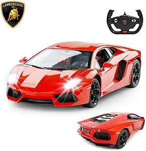 RASTAR RC Lamborghini Toy Car, 1:14 Lamborghini Aventador LP700-4 Remote Control Car, Working Lights – Orange