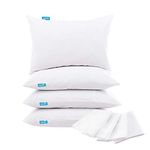 Biloban 4 Pack Waterproof Pillow Protectors Queen Bed Bug Proof Pillow Covers for Sleeping Noiseless Breathable Pillow Protector Queen White