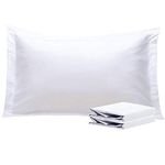 NTBAY 2 Pack 100% Brushed Microfiber Oxford Pillowcases, 1800 Super Soft and Cozy, Wrinkle, Fade, Stain Resistant King Oxford Pillow Cases | Hotel Quality Pillow Shams, 50x90 cm, White