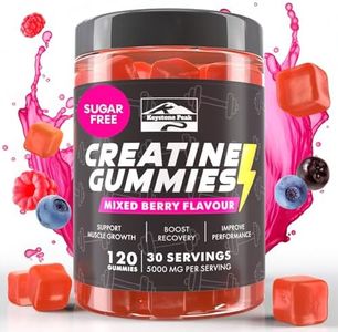 Keystone Peak Creatine Monohydrate Gummies for Men & Women, 100% Creatine Mixed Berry Gummies, 5g per Serving + Vegan, Sugar Free, Mixed Berry + Strength, Energy, Muscle & Booty Gain - 120 Count