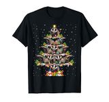 Badger Lover Xmas Lighting Santa Badger Christmas Tree T-Shirt