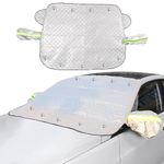 Pobuu Car Windshield Magnetic Ice Snow Cover with Side Mirror Cover,Car Windscreen Cover Ice Guard for Any Weather,Winter Front Window Covers for Most Cars Trucks SUVs and Vans