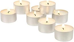 Stonebriar Bulk 50 Pack Unscented Smokeless Long Tea Light Candles with 8 Hour Extended Burn Time, White, 50 Count