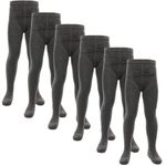 A2Z 4 Kids Cotton Rich 6 Pack Uniform School Tights Comfortable Schoolwear - UF Tights Grey 6 Pack 5-6