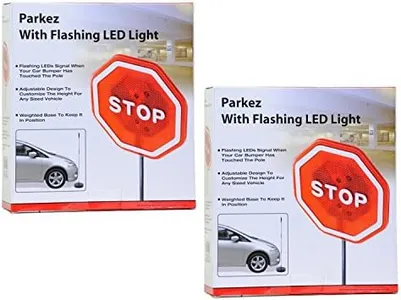 Parkez Flashing LED Light Parking Stop Sign For Garage, 2 pack
