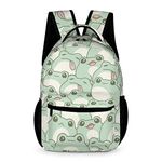 Homeoanimal Cute Frog Prints Backpack, Lightweight Casual Backpack, Bookbag for Men Women