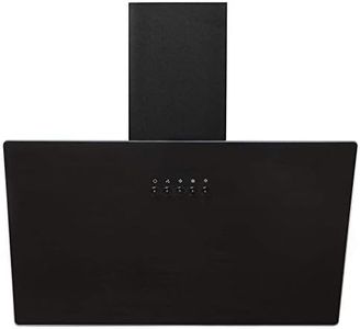 SIA AH60BL 60cm Black Angled Glass Chimney Cooker Hood Kitchen Extractor Fan With 3 Speeds & LED Lights