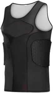 TIAXU TIAXU Men Football Padded Chest Rib Protector Heart Guard Sternum Vest 3 Pads for Adult Football Rugby Softball Basketball