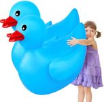 Hungdao 2 Pieces 4 ft Giant Inflatable Duck Huge Blow Up Duck Jumbo Inflatable Duck Float Big Inflatable Duck Easy to Inflate Large Duck Pool for Teens Adult Pool Toy Party Decoration (Blue,0.25 mm)