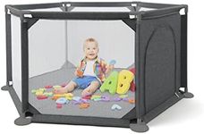 Babylo Safe and Secure Playpen, Suitable for Toddlers, with Zip up Door and Breathable mesh