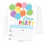 15 Colorful Birthday Invitations Girl - Kids Birthday Invitations Boy, Birthday Party Invitations For Boys, Colorful Birthday Invites For Boy, Birthday Invitation Cards, Birthday Party Invites Boy