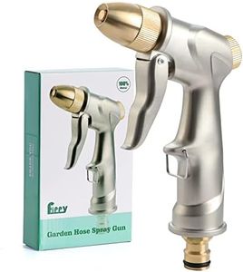 Fippy Pistola da Giardino in Metallo, Pistola a Spruzzo d'acqua da Giardino ad Alta Pressione con Ugello in Ottone, per lavaggio auto, irrigazione di piante, doccia per animali domestici-Corto