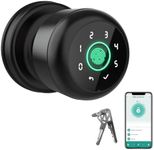 GHome 4 in 1 Smart Fingerprint Door Knob with Keypad Door Lock, Biometric Smart Door Knobs & App Control, Keyless Entry Door Lock Great for Home, Bedroom, Apartment Offices, Garages