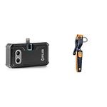 FLIR 435-0006-03 ONE PRO iOS | Thermal Imaging Camera for iOS, 160 x 120 Thermal Resolution, VividIR (Lightning Connector), Neutral & Testo 115I Bluetooth Clamp Thermometer Smart Probe 0560 2115 02