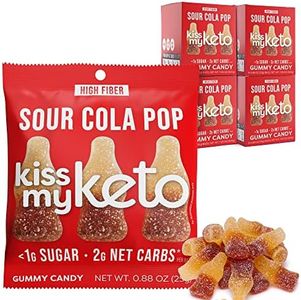 Kiss My Keto Gummies Candy – Low Carb Candy Sour Cola Pop, Keto Snack Pack – Healthy Candy Gummys – Vegan Candy, Keto Gummy Candy – Keto Candy Gummies (32-pack)