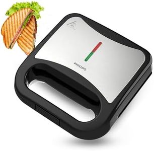 Philips Domestic Appliances HD3010/80 IN SANDWICH MAKER- GRILL XL Size | Black With Metallic Finish | Non Stick Plate | UHD Technology | Easy Locking, 800 Watts