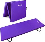 Lions Gymnastic Mat - 50MM Thick Tri Folding Yoga Exercise Gym Play Fitness Floor Matt - 180x60cm (Purple)