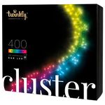 Twinkly Cluster - Christmas Lights with 400 RGB LEDs - Indoor and Outdoor Fairy Lights - Christmas Decorations - App-Controlled Lighting, Black Wire, 6m [Energy Class G]