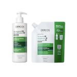 Vichy Dercos Anti-Dandruff Shampoo 390ml & Refill 390ml Bundle for Oily, Itchy, Flaky Scalp With Salicylic Acid & Selenium Sulfide, Dermatologist Recommended Treatment with for 6 Weeks Protection