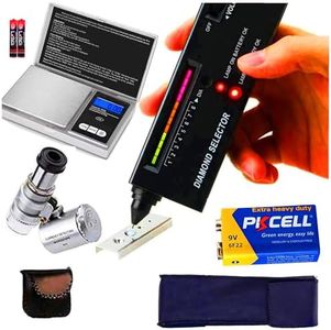 Diamond Tester, High Accuracy Jewelry Diamond Tester Pen＋200g/0.01g Mini Jewelry Scale＋60X Mini LED Magnifying, Professional Diamond Selector for Novice and Expert, Thermal Conductivity Meter