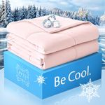 Cooling Comforter Queen Size Luxury Summer Cooling Duvet Perfect Summer Cooling Comforter for Night Sweats Cool Comforters for Hot Sleepers Ideal Menopause Blanket (Queen, Light Pink)