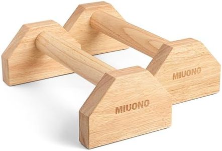 MIUONO Parallettes Push Up Bar, Oak Wood Calisthenics Equipment for Home Gym with Non-Slip Base, Handstand Trainer Push Up Handles for Floor Dip Workout and Strength Training