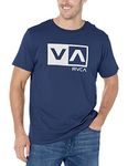 RVCA Men's Graphic Short Sleeve Crew Neck Tee Shirt T, Balance Box/Federal Blue, Large