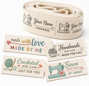 Custom Cotton Labels for Handmade Items, Personalized Sewing Labels with Logo or Text, Custom Clothing Tags for Clothes, Quilts, Crochet, Knitting and Small Business Crafts (style1)