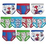 Marvel Boys' Toddler Spiderman and Superhero Friends 100% Combed Cotton Underwear Multipacks with Iron Man, Hulk & More, 10-Pack Spidey Multi-Hero Briefs, 4T