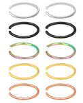 SkullParty 5 pairs Nose Rings Hoop 20 Gauge Non Piercing Stainless Steel Clip-on Fake Nose Ring Body Jewelry