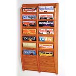 Wooden Mallet 14 Pocket Cascade Magazine Rack, Medium Oak