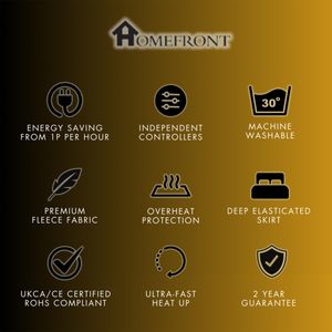 Homefront Single Electric Blanket – Soft Heated Bed Cover