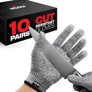 NoCry Cut Resistant Safety Gloves - kitchen gloves cut resistant carpentry gloves 10 pack X-Large