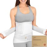 3 in 1 Postpartum Belly Support Recovery Wrap – Postpartum Belly Band – After Birth Brace – Slimming Girdles – Body Shaper - Waist Shapewear – Post Surgery & Back Support - Pregnancy Belly Support Band (Matte White, M/L)