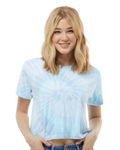 Colortone Tie Dye Crop Tops for Women - Cropped Tie Die Tee Shirts, Lagoon, Large