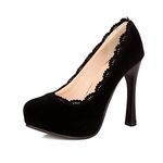 CosyFever Womens DC4 Stiletto Comfort Ballroom Black Microsuede Low Stiletto Court Shoes - 3 UK