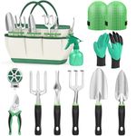 Fixmend Garden Tools, 11 Pieces Gardening Tools, Stainless Steel Garden Tools Set Hand Tools Gift Kit with Heavy Duty Tool Bag, Gardening Gifts for Women & Men