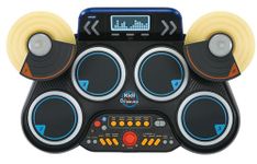 VTech Kidi DJ Drums, Light-up Electronic Drum Kit for Kids, with 4 Drums, 2 Cymbals, Drum Sticks, Bluetooth, Coach Mode and More, Music Toy for Ages 5, 6, 7Plus Years, English Version