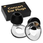 syndesmos Ear Plugs for Concerts, High Fidelity Hearing Protection for Concerts and Musicians, Reusable Silicone Ear Plugs for Work, Sleep, 30dB Noise Cancelling (Clear)