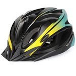 Victgoal Adults Bike Helmet for Men Women Detachable Magnetic Goggle Visor Bicycle Helmet with LED Rear Light Cycling Road Mountain Cycle Helmet (Black Cyan-V)