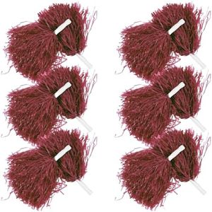 Burgundy Spirit Pom Poms - Set of 12 - Cheerleading and School Spirit Supplies