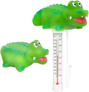 XY-WQ Floating Pool Thermometer, Large Size Easy Read for Water Temperature with String for Swimming Pools, Hot Tubs, Ponds, Spas (Alligator)