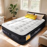 OlarHike Inflatable Mattress, Air Bed Double with Built-in Electric Pump, King Size Blow Up Self Inflating Guest Airbed with Flocked Surface for Camping or Home Use, 190cm L x 140cm W x 46cm H(Black)