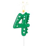 TOYMIS Birthday Number Candles, 2.8 Inch Dinosaur Candle Birthday Cake Candles Dinosaur Birthday Candle for Cake Dinosaur Candle Theme Party Decoration(Number 4)