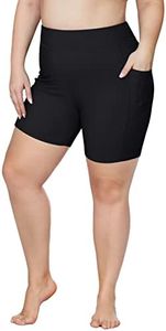 ATTRACO Swimming Shorts Plus Size Swim Bottoms Beach Board Shorts Swimsuit Shorts Black 3X