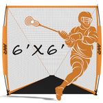 MR Portable Lacrosse Goal w/Ball Return System, 6’x6’ Lacrosse Net for Backyard, Lax Net Fully Flexible w/Ball Returner, Portable Lacrosse Indoor Outdoor Practice Goal Net for Shooting