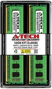 A-Tech 16GB (2x8GB) DDR3/DDR3L 1600MHz PC3L-12800 (PC3-12800) CL11 DIMM 2Rx8 1.35V 240-Pin Non-ECC UDIMM Desktop RAM Memory Modules