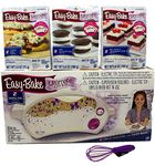 Easy Bake Oven Easy Bake Ultimate Oven Baking Bundle Baking Star Edition + Larger Size 13.8 Oz. Easy Bake 3-Pack Refill Mixes (Pizza, Whoopie Pies and Red Velvet & Strawberry Cakes) + Mini Whisk