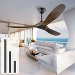 XSGDMN Ceiling Fans Without Lights, Modern Wood Ceiling Fans no Light, Outdoor Ceiling Fans 3 Blades Changeable, Adjustable Speed&Timing, Fan Lights for Living Room,Dining Room (132cm/52inch)